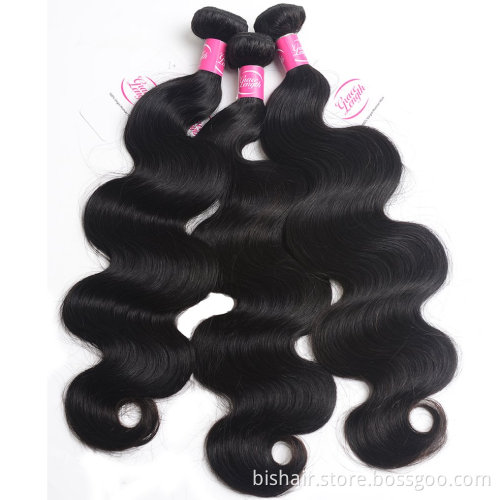 9A Brazilian hair bundle body wave bundle unprocessed 100% human hair wave double weft 3 bundles woven natural black wholesale